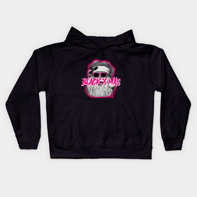 MERRY BLACK CHRISTMAS Kids Hoodie by ZOO OFFICIAL